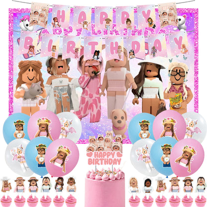 ROBLOX Girls Roblox Girls Cake Topper Roblox pink cake -  Portugal